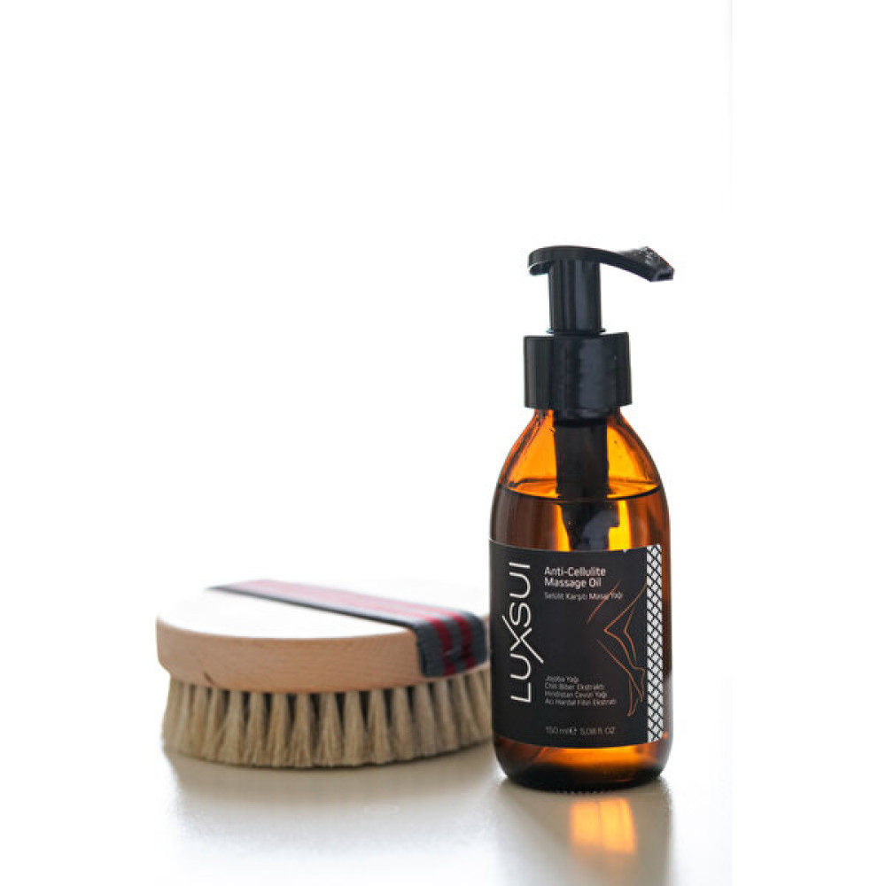 Luxsui Selülit Karşıtı Masaj Yağı 150 ml + %100 Doğal At Kılı Fırçası Hediye Vücut Sıkılaştırıcı ve İncelticiler Fiyatı