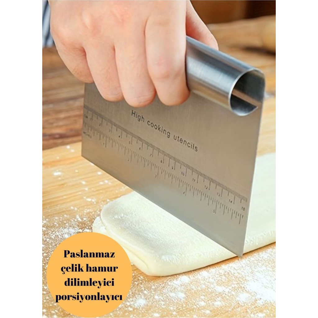 Luxury Paslanmaz Lüks Çelik Hamur Kesme Porsiyonlayıcı Spatula Kek Pasta Şekillendirici Kazıyıcı 1 Adet Diğer Fiyatı