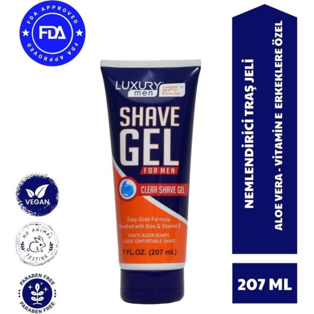 Luxury Shave Gel Men - Tahriş Önleyici - Ultra Hassas - Köpürmeyen Erkek Tıraş Jeli 207 ml Tıraş Jelleri / Köpükleri / Kremleri Fiyatı