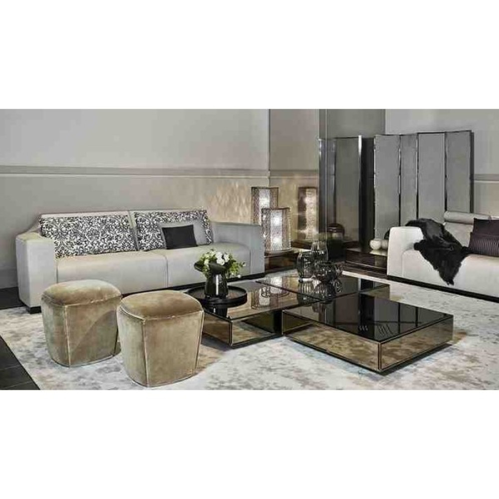 Luxury Villa Luxury Bronz Aynalı 3 Lü Orta Sehpa 1 Adet Ölçüsü 90X90 Yükseklik 30CM Orta Sehpa Fiyatı