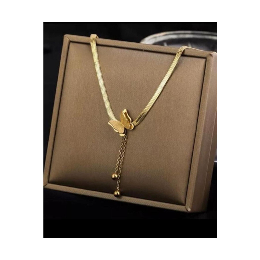 Luxuryhiralice Yüksek Kalite Çelik Kelebek Italyan Kolye 45 cm Beden Bijuteri Kolye Fiyatı