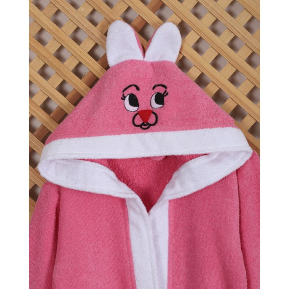 Luya Shop Kapşonlu Modern Tasarım Çocuk Bornozu - Pembe - 6 - 7 Yaş Bornoz Fiyatı