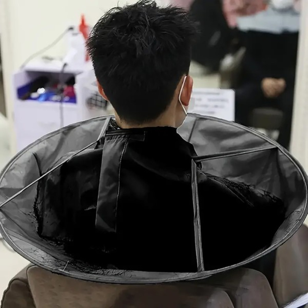 Luya Siyah Renkte Su Geçirmez Katlanabilir Pratik Şemsiye Saç Kesim Pelerin Önlüğü Cırt Cırtlı Kapatma - Standart Sağlık / Bakım / Kozmetik Fiyatı