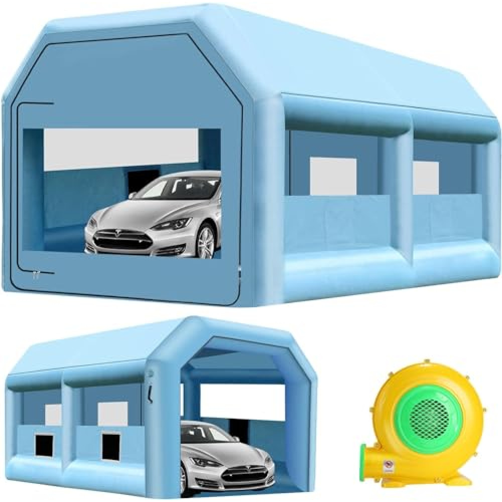 LVAOSTT Paint Booth Inflatable Paint Booth Portable Spray Booth Tent with Blower Air Filter System for DIY Spray Car Truck Motorcycle Garage Furniture Part Painting 20x13x9FT