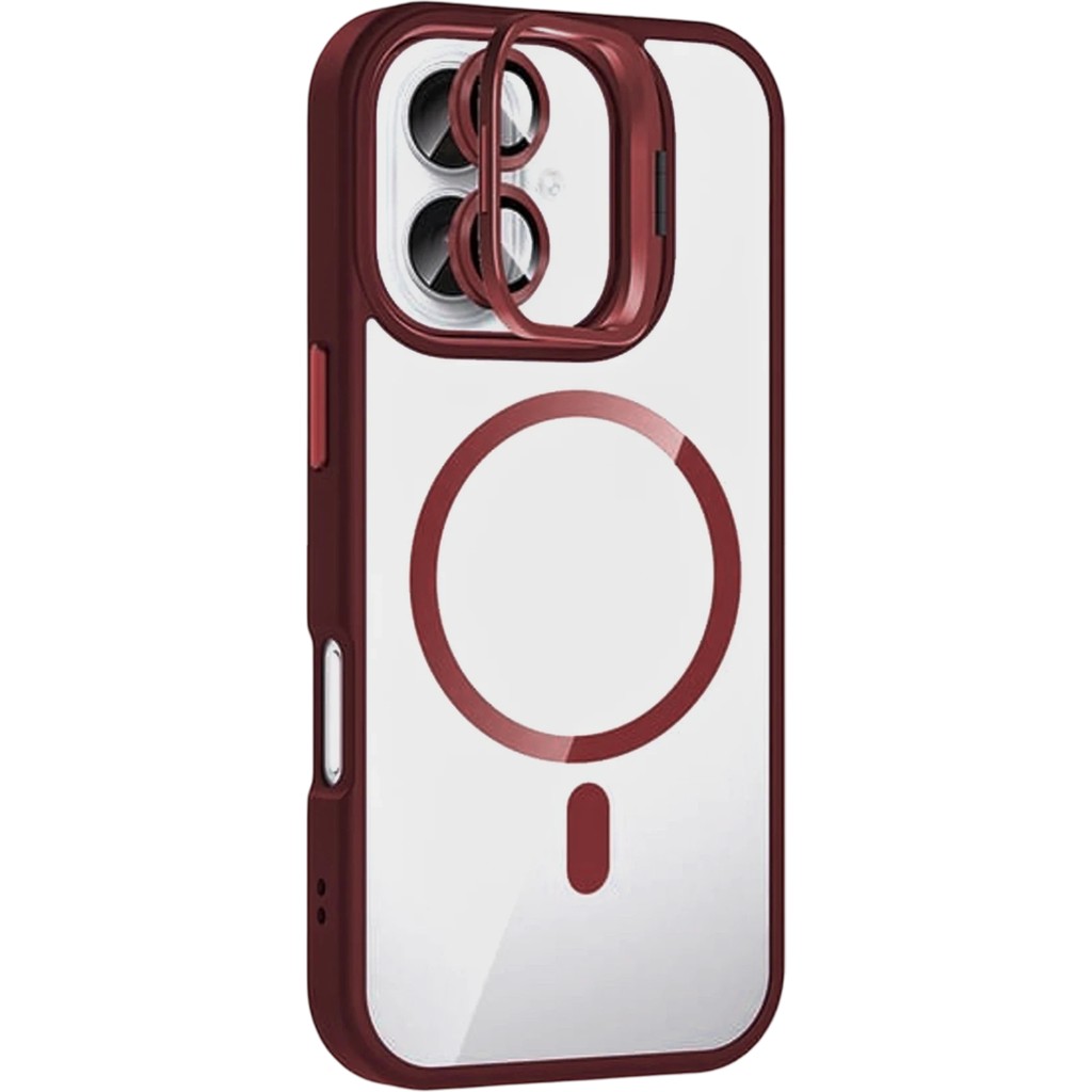 Lvsqvr Joko Apple Iphone 17 Remim Lensli Magsafe Standlı Kapak - Bordo Cep Telefonu Kılıfı Fiyatı