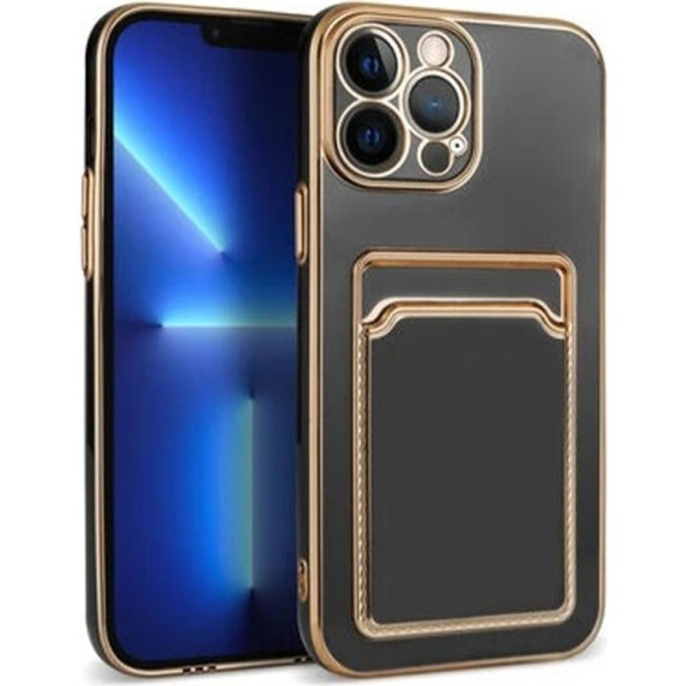Lyche Apple Iphone 13 Pro Uyumlu Kılıf, Gold Detaylı + Cüzdan Kartlıklı + Premium Kalite Kılıf. Cep Telefonu Kılıfı Fiyatı