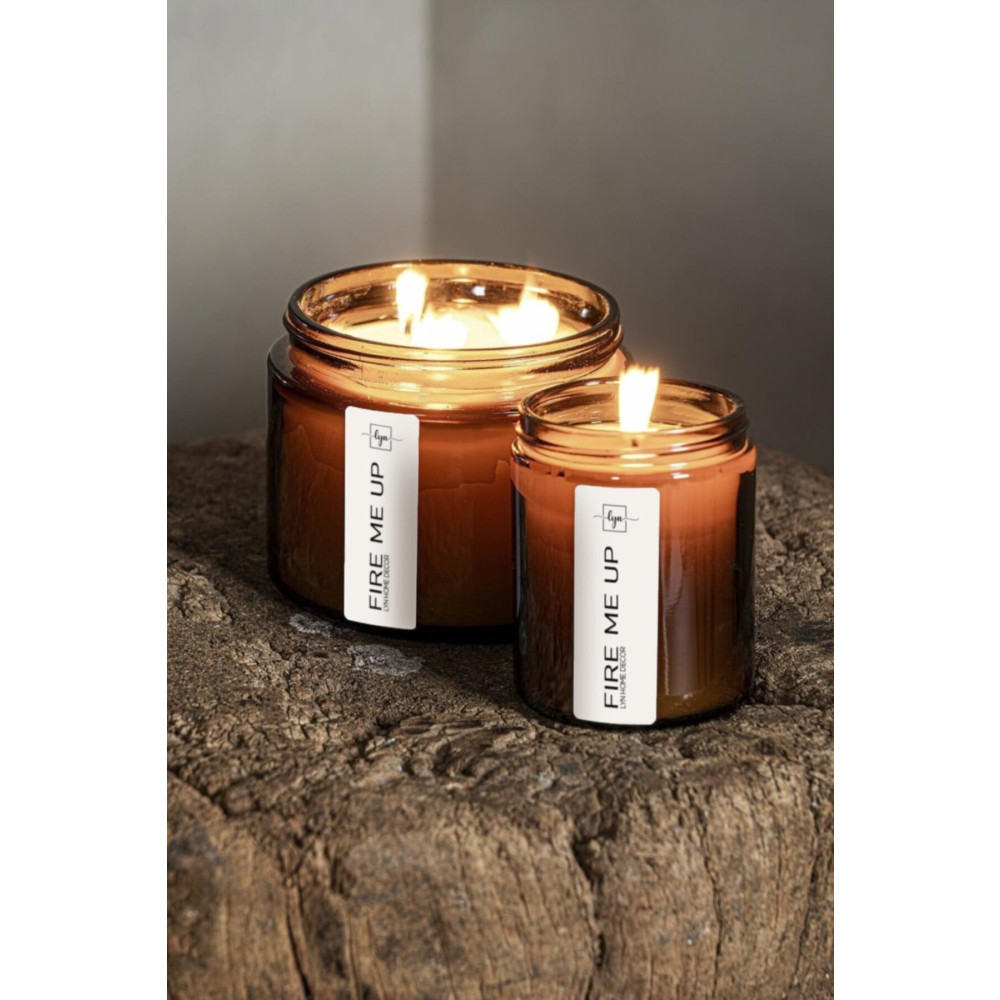 LYN HOME & DECOR 1 Küçük 1 Büyük Boy Beyaz Etiketli Amber Kavanoz Mum 2li Dekoratif Mum Fiyatı