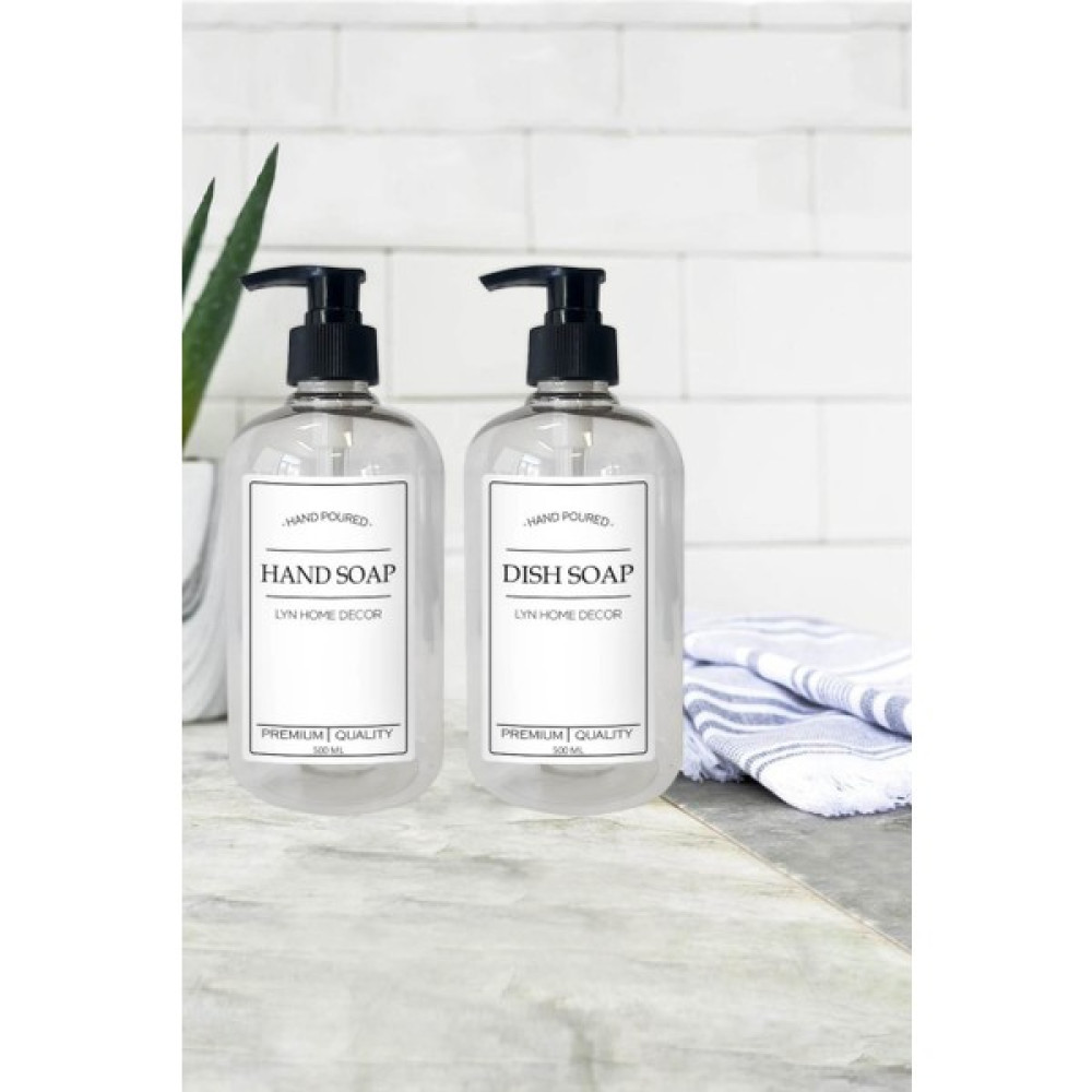 Lyn Home & Decor 2'li 500 ml Cam Görünümlü Şeffaf Plastik Sabun Seti Oto Boyaları Fiyatı