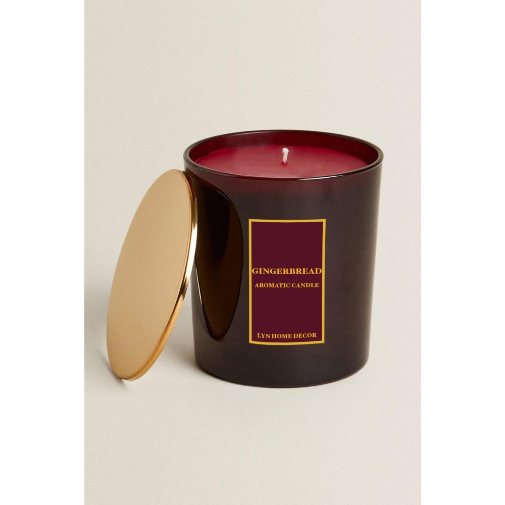 LYN HOME & DECOR Bordo Gold Kapaklı Büyük Boy Mum Dekoratif Mum Fiyatı