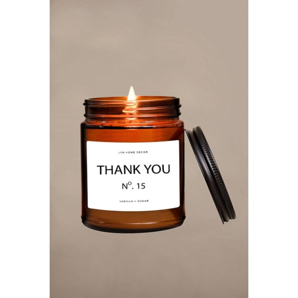 Lyn Home & Decor Thank You Amber B Kavanoz Mum 9oz - Renkli - 1 Adet Dekoratif Mum Fiyatı