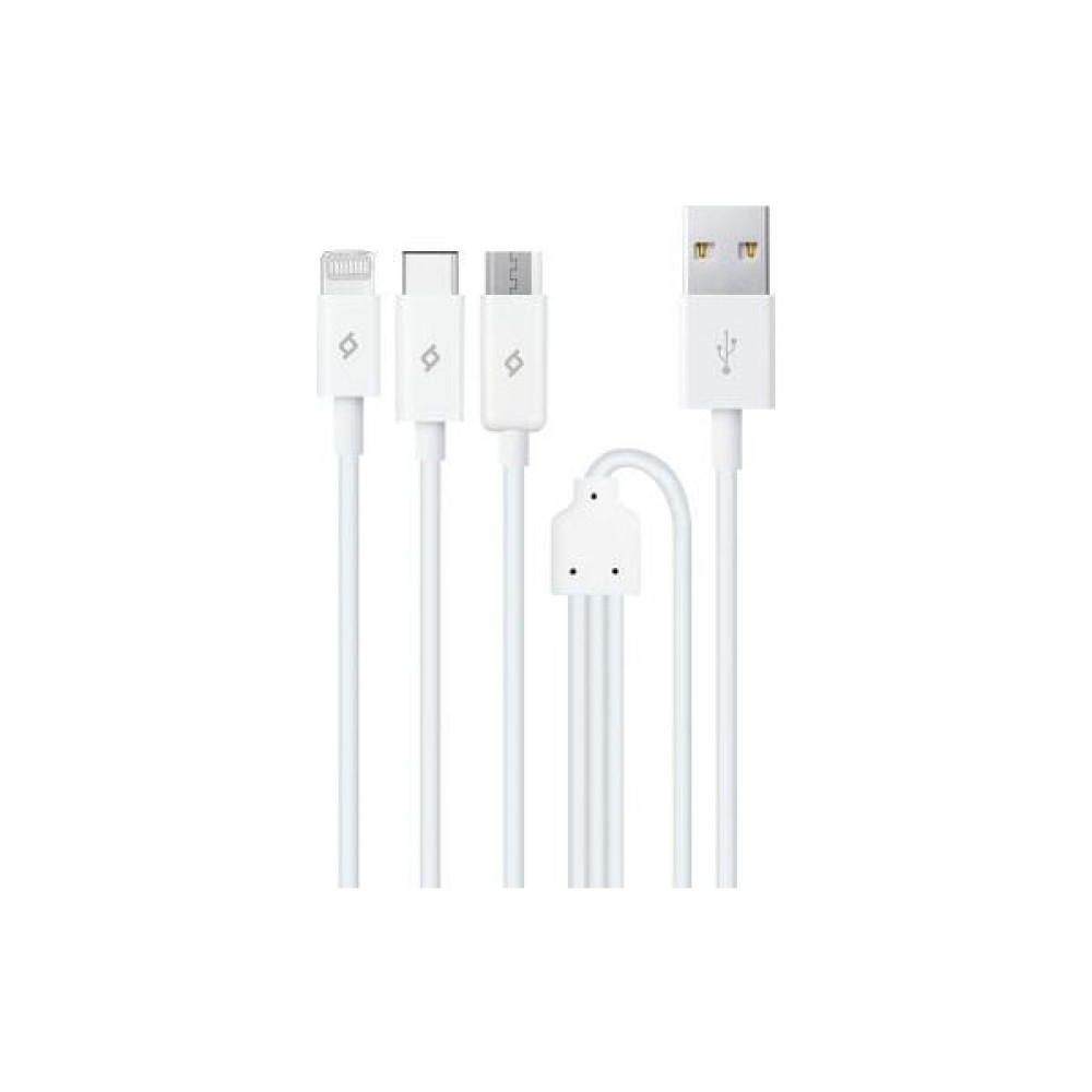Lyon Tech 3lü Trio Şarj Kablosu Lightning - Type-C - Micro Ttec 120CM Beyaz Cep Telefonu Kablosu Fiyatı