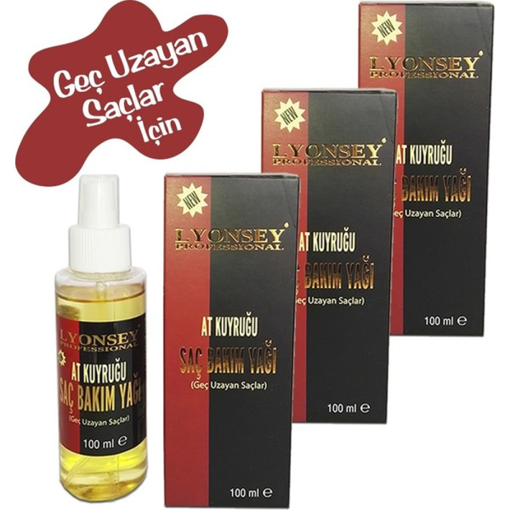 Lyonsey At Kuyruğu Saç Bakım Yağı Yağı 100 ml 3 Adet Şampuan ve Saç Kremi Fiyatı