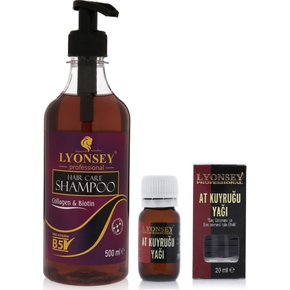 Lyonsey Collagen&biotin Şampuan 500 ml + At Kuyruğu Saç Uzatıcı Yağ 20 ml Şampuan ve Saç Kremi Fiyatı