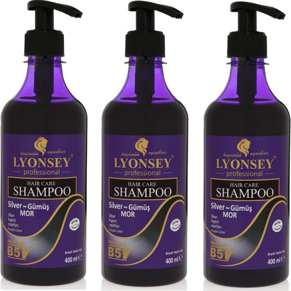 Lyonsey Silver Gümüş-Mor Şampuan 500 ml 3 Adet Şampuan ve Saç Kremi Fiyatı