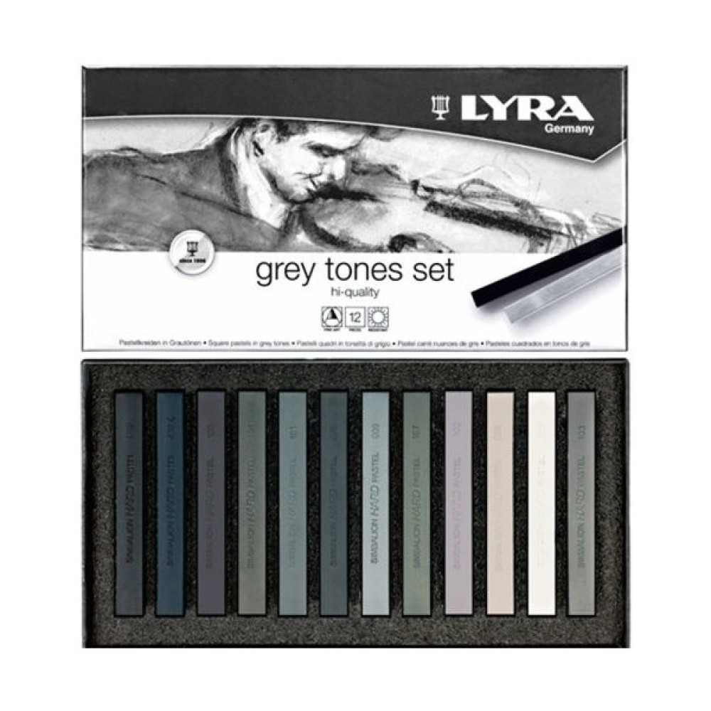 Lyra Polycrayons Soft - Toz Pastel Boya 12 Renk Gri Tonlar Pastel Boya Fiyatı