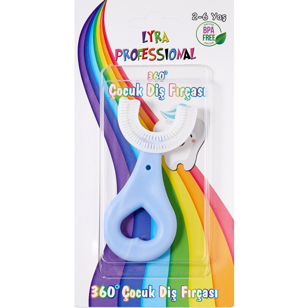 Lyra Professional U Şeklinde Pratik Çocuk Diş Fırçası 2-6 Yaş Mavi Bebek Diş Fırçası Fiyatı