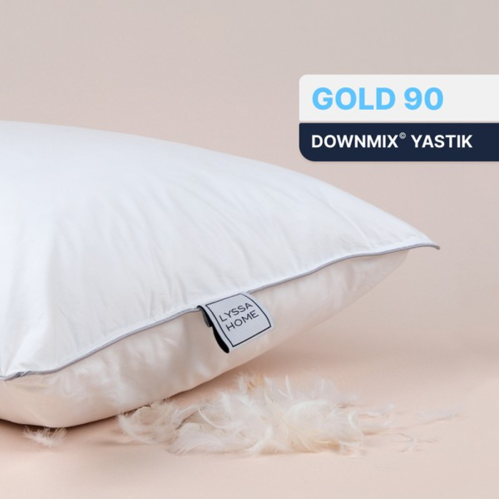 Lyssa Home Gold 90 Downmix Kaz Tüyü Yastık 50X70 cm - 50 x 70 cm - Beyaz Yastık Kılıfı Fiyatı
