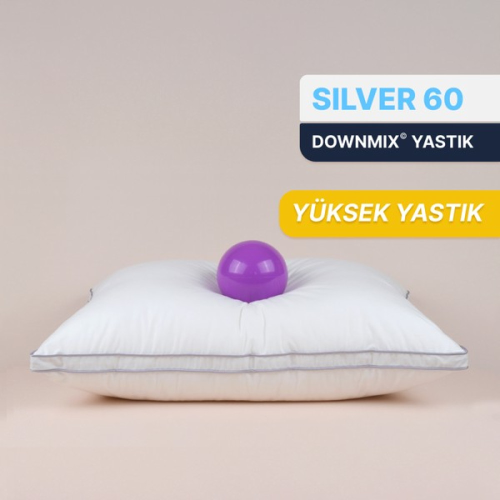 Lyssa Home Silver 60 Downmix Yüksek Kaz Tüyü Yastık 50X70 cm - 50 x 70 cm - Beyaz Yastık Kılıfı Fiyatı