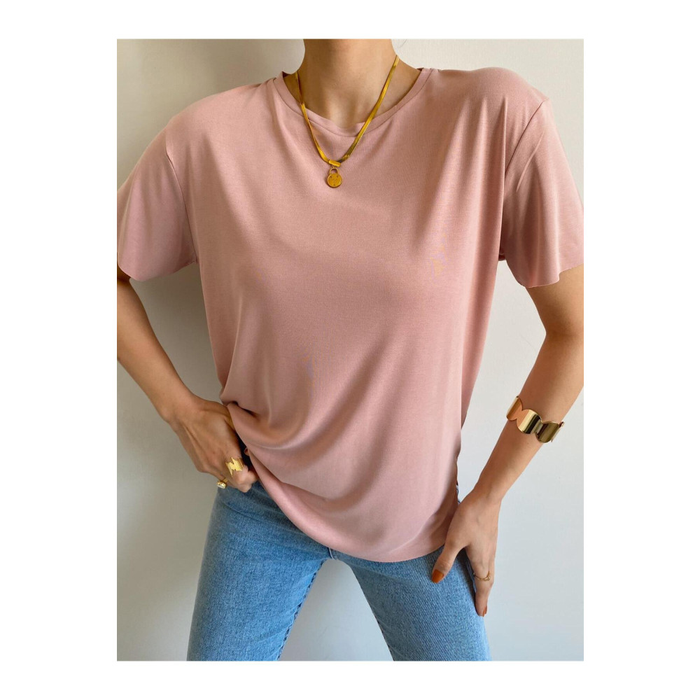 LYX Unisex Bisiklet Yaka Basic Oversize T-shirt 9-13 Yaş Beden Bayan T-shirt Fiyatı