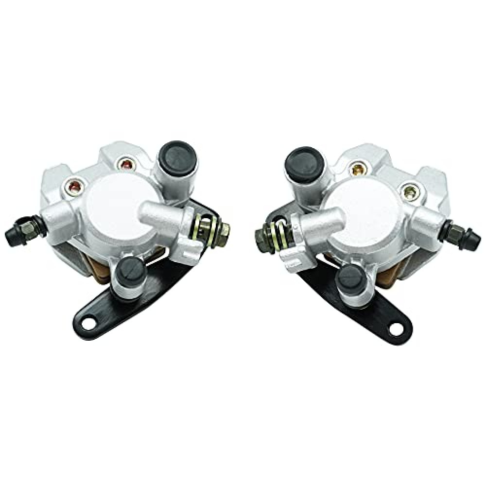 M MATI Front Left Right Brake Calipers & Pads for Yamaha Banshee Big Bear Grizzly Kodiak Raptor Warrior Wolverine YFM 125 250 350 400 450 660 YFZ350 3GD-2580T-01-00 3GD-2580U-01-00