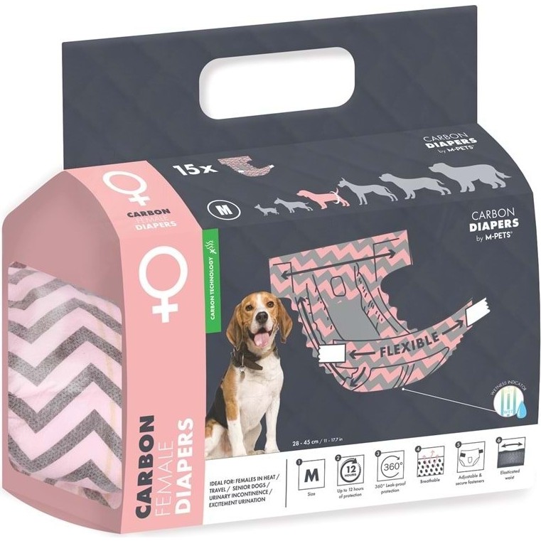 M-Pets Carbonlu Dıapers Dişi Köpekler Için Külot (M) 15Lİ Evcil Hayvan Ürünleri Fiyatı