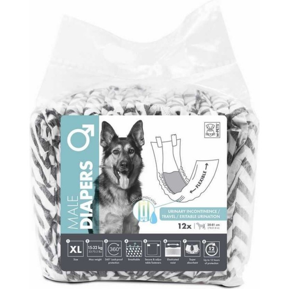 M-Pets M-Pets Diapers Erkek Köpekler Için Külot (Xl) 12LI Evcil Hayvan Ürünleri Fiyatı