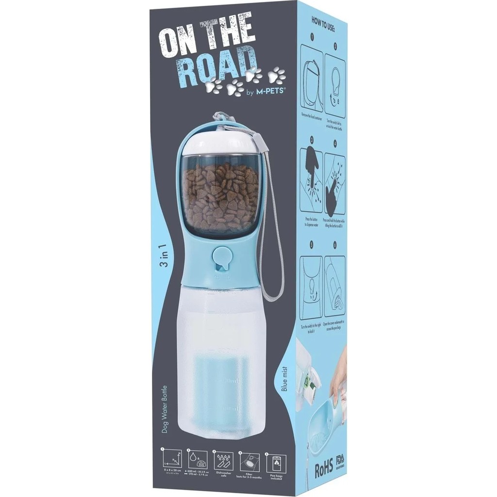 M-Pets On The Road 3in1 Köpek Seyahat Suluğu 600ML Blue Evcil Hayvan Ürünleri Fiyatı
