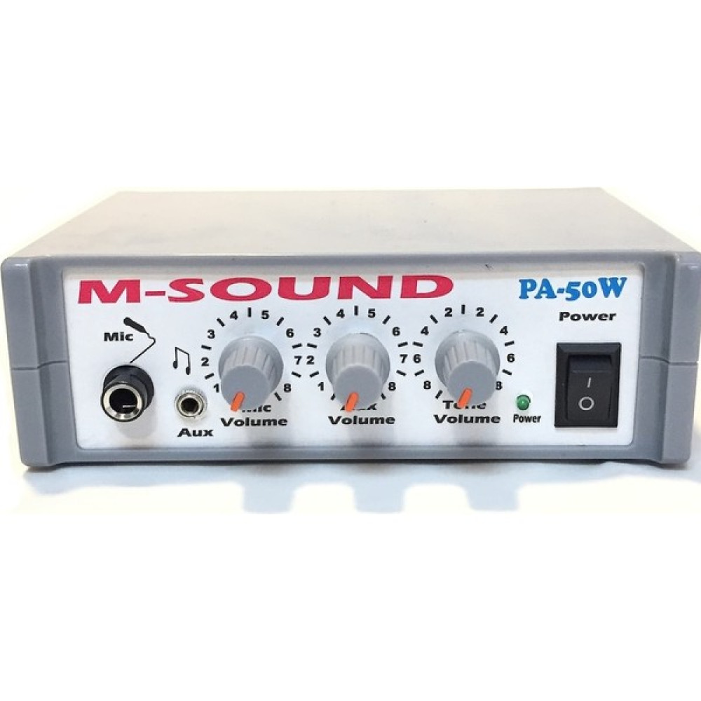 M-Sound PA-50W 12 Volt 50 Watt Mikrofon-Aux Girişi Pazarcı Anfisi Oto Hoparlörleri & SubWoofer Fiyatı