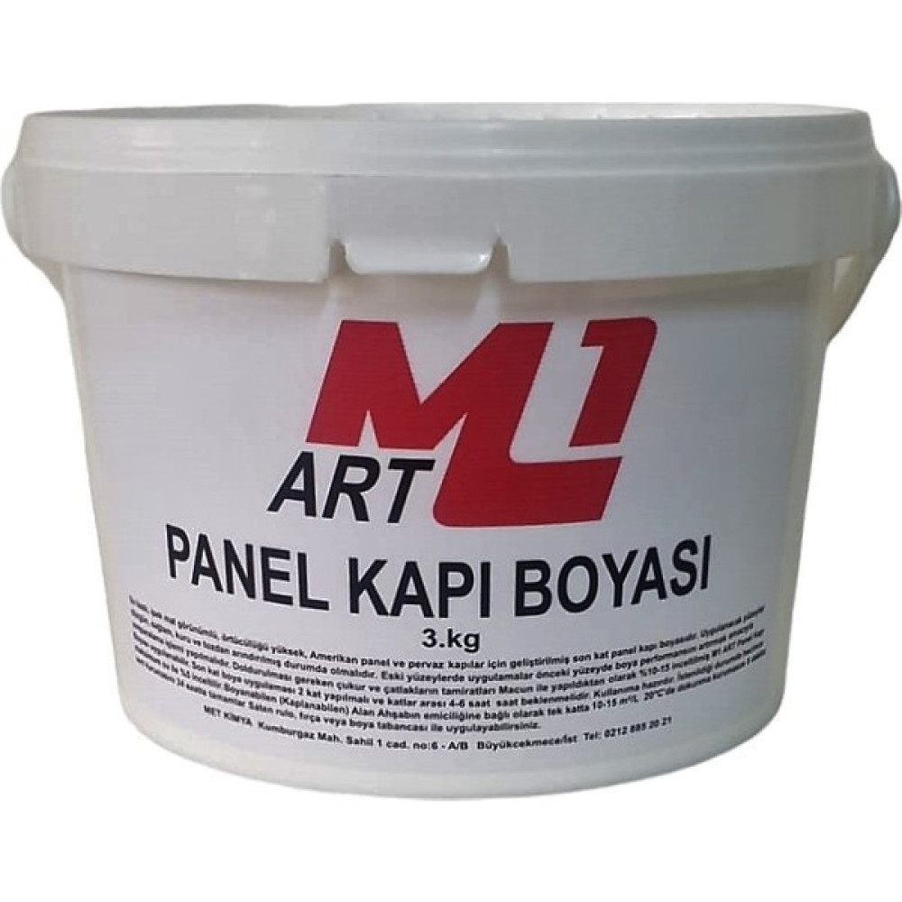 M1 Art Beyaz Su Bazlı Panel Kapı Boyası 3 kg İç Cephe Duvar Boyası Fiyatı