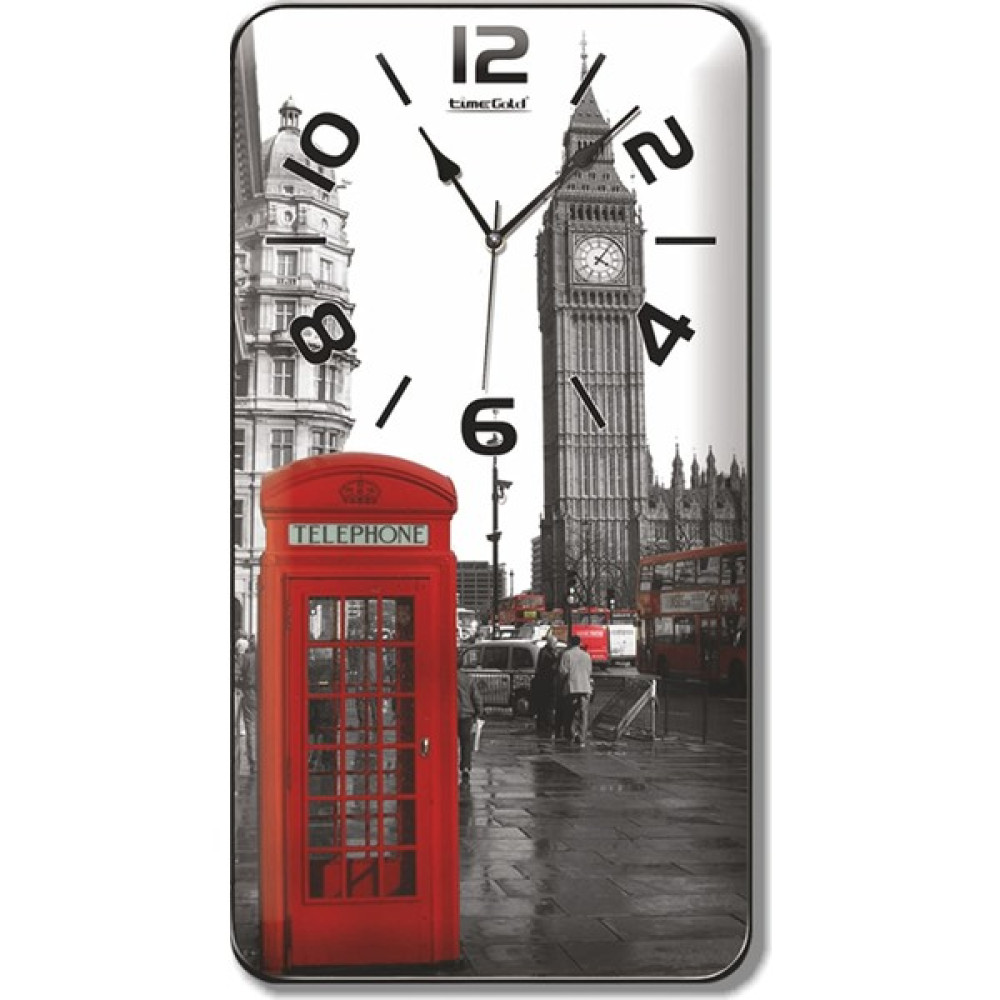 M3 Decorium Londra Saat Kulesi Kırmızı Telefon Kulübesi Manzaralı Duvar Saati Dekoratif Saat Fiyatı