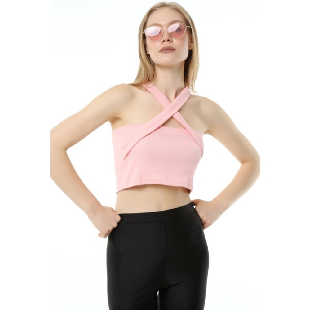 Ma Sorte Bağlamalı Sırt Dekolteli Pembe T-Shirt Bayan T-shirt Fiyatı
