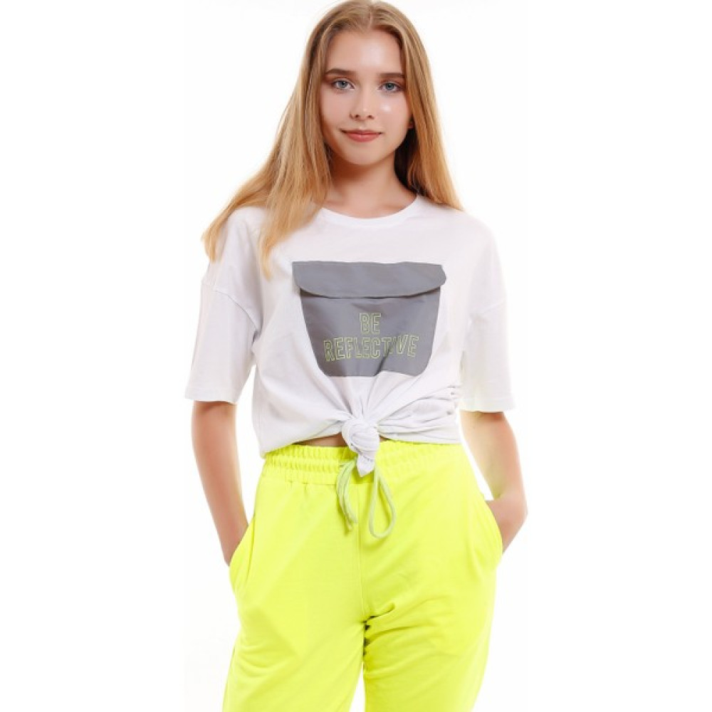 Ma Sorte Reflektör Cepli Model Beyaz T-Shirt Bayan T-shirt Fiyatı