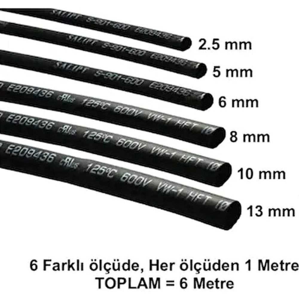 Maasco Isıyla Daralan Makaron Kablo Seti (6 Çeşit Herbiri 100 cm ) Kablo Tablet Pc Aksesuarları Fiyatı