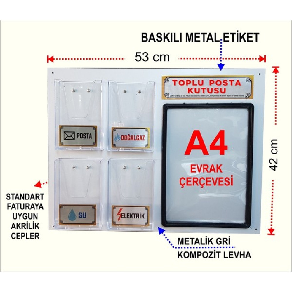 Maben D-014 Maben Apartman-Site Toplu Fatura Kutusu (A4) Nalburiye & Hırdavat Fiyatı
