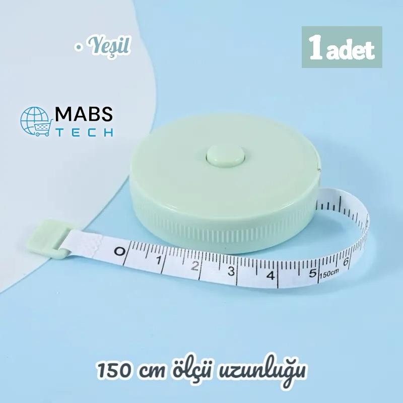 Mabs Tech 150 cm Tek Tuşla Otomatik Saran Soft Renk Plastik Mezura - 1 Adet Pudra Pembe - Su Yeşili Diğer Fiyatı