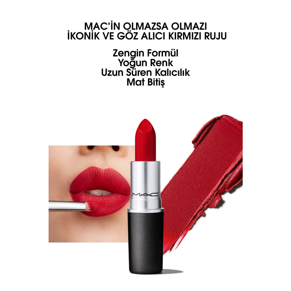M.A.C Ruj - Retro Matte Lipstick Ruby Woo 3 g 773602040605 Rujlar & Dudak Parlatıcıları Fiyatı