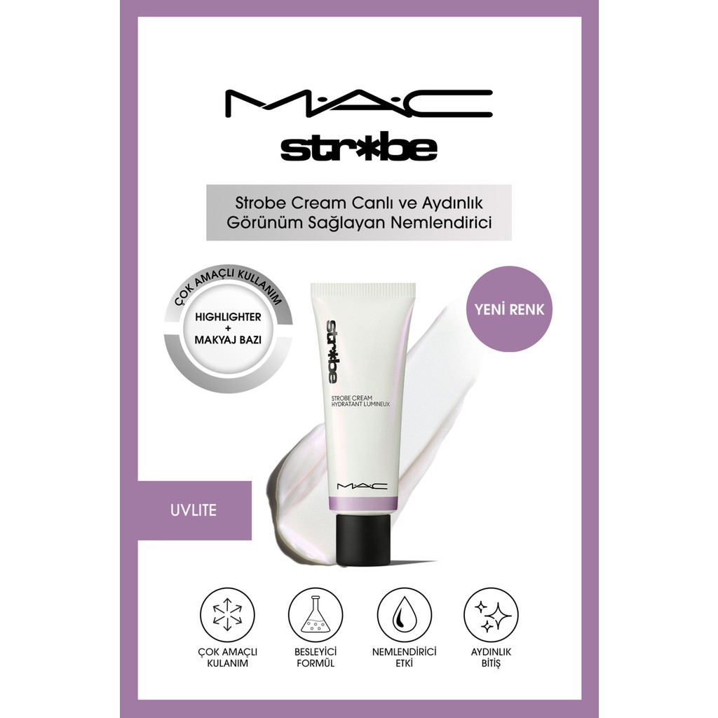 MAC Strobe Cream Aydınlatıcı Krem Highlighter Uvlite 50 ml Canlı ve Aydınlık Görünüm Sağlayan - Pearly Aydınlatıcı Fiyatı