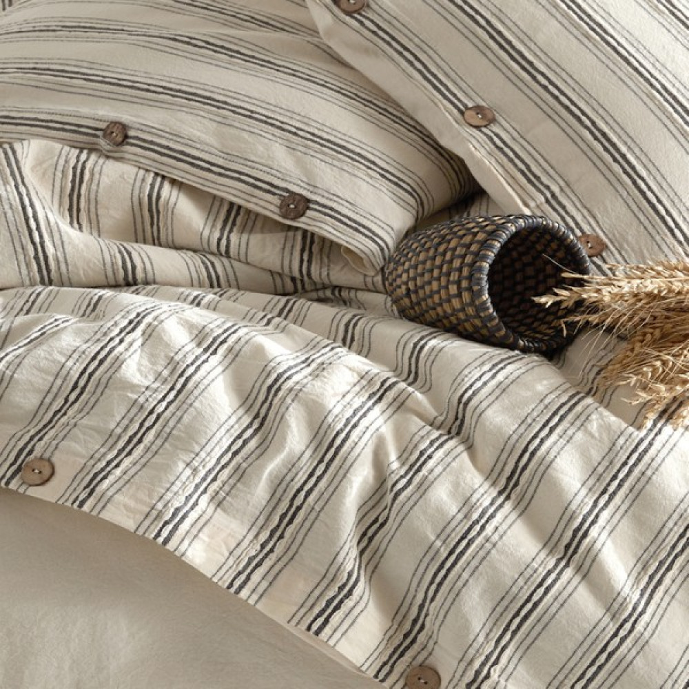 Macas Home Ares %100 Pamuklu Yıkamalı Ipliği Boya Battal Boy Nevresim Takımı 240*220 Arskt - Bej - Siyah - 240 x 220 cm Nevresim Takımı Fiyatı