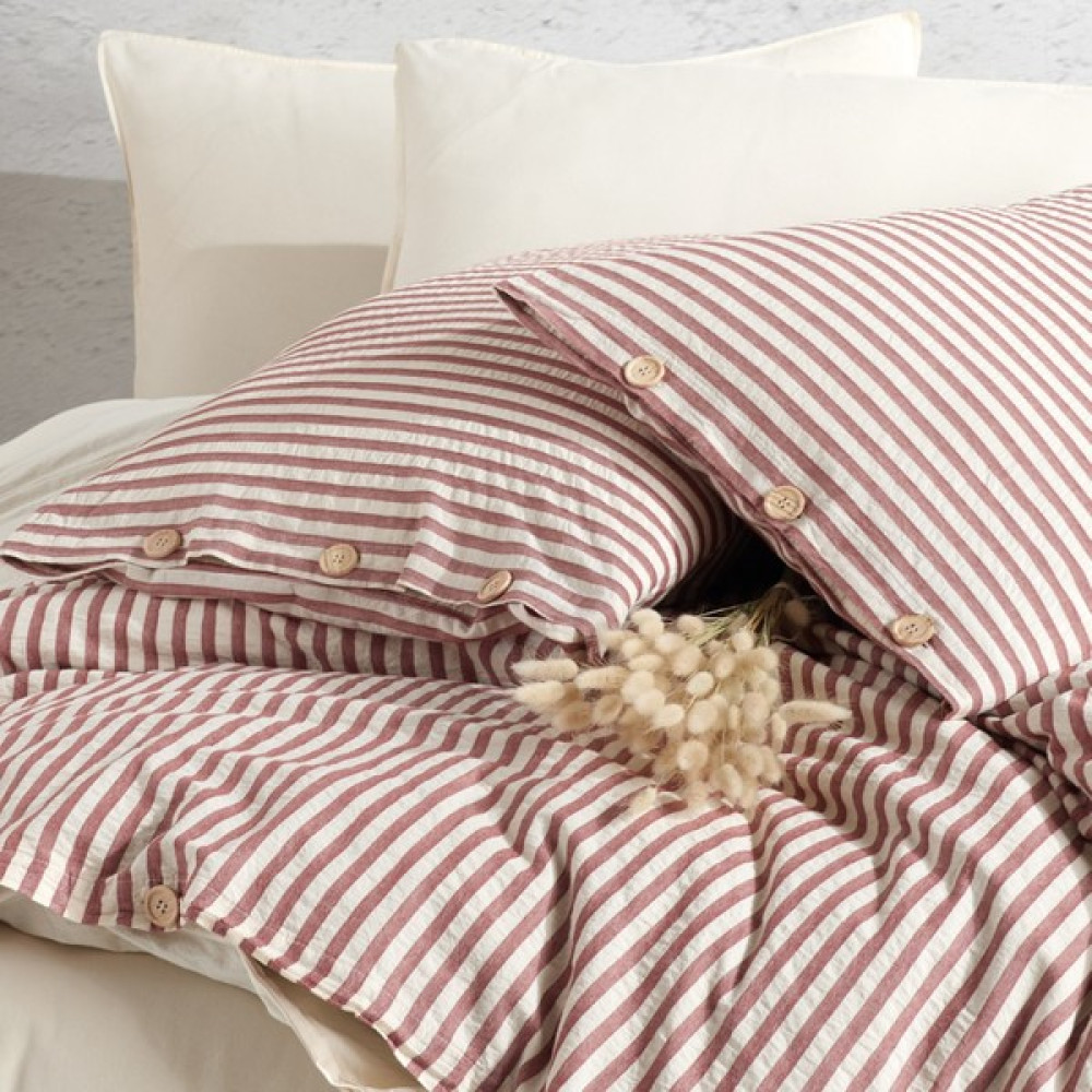 Macas Home Chance Cherry Pamuklu Ipliği Boyalı Yıkamalı Battal Boy Nevresim Takımı 240*220 - Renkli - 240 x 220 cm Nevresim Takımı Fiyatı