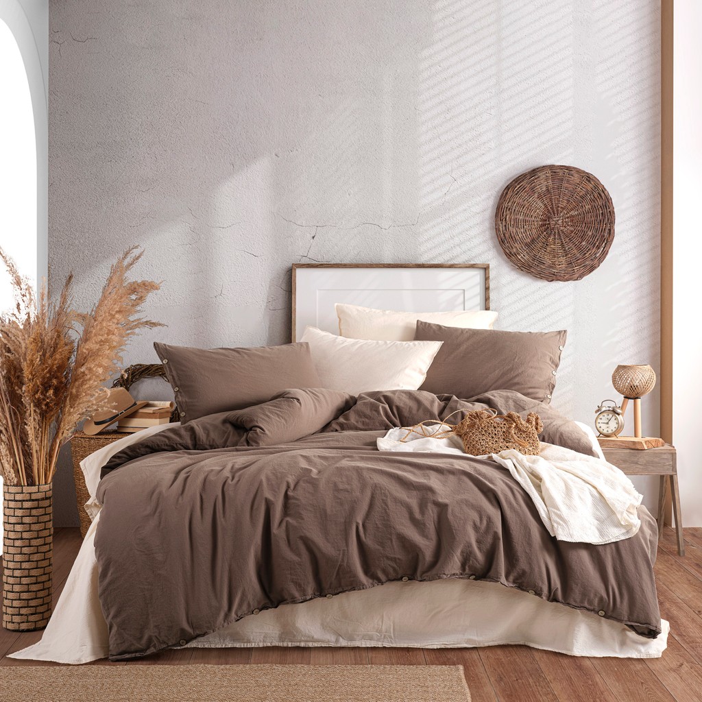 Macas Home Demeter Pamuklu Yıkamalı Çift Kişilik Nevresim Takımı - 200 x 220 cm - Kahverengi Nevresim Takımı Fiyatı