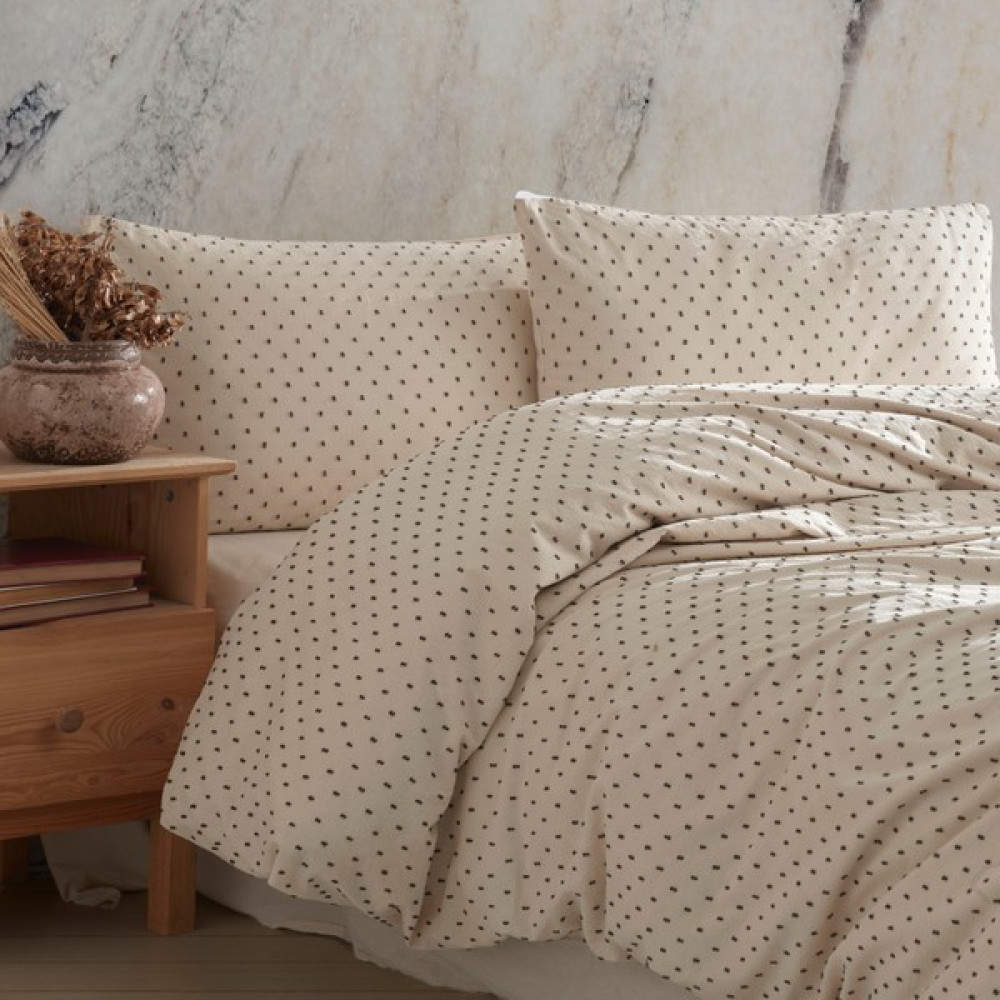 Macas Home Freya Khaki %100 Pamuklu Yıkamalı Vintage Tek Kişilik Nevresim Takımı 160*220 Frykhtkt - 160 x 220 cm - Krem - Haki Nevresim Takımı Fiyatı
