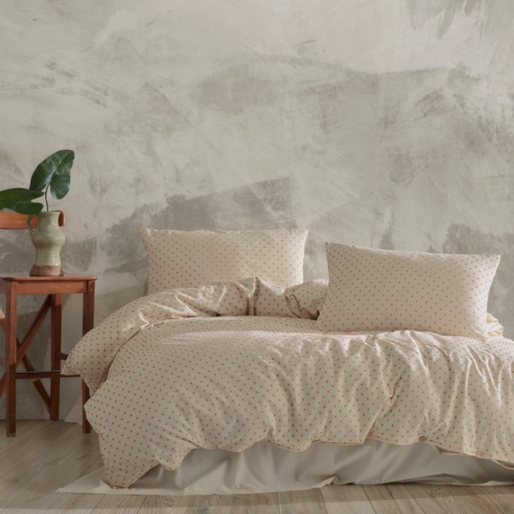 Macas Home Freya Orange %100 Pamuklu Yıkamalı Vintage Çift Kişilik Nevresim Takımı 200*220 Fryockt - 200 x 220 cm - Bej - Turuncu Nevresim Takımı Fiyatı