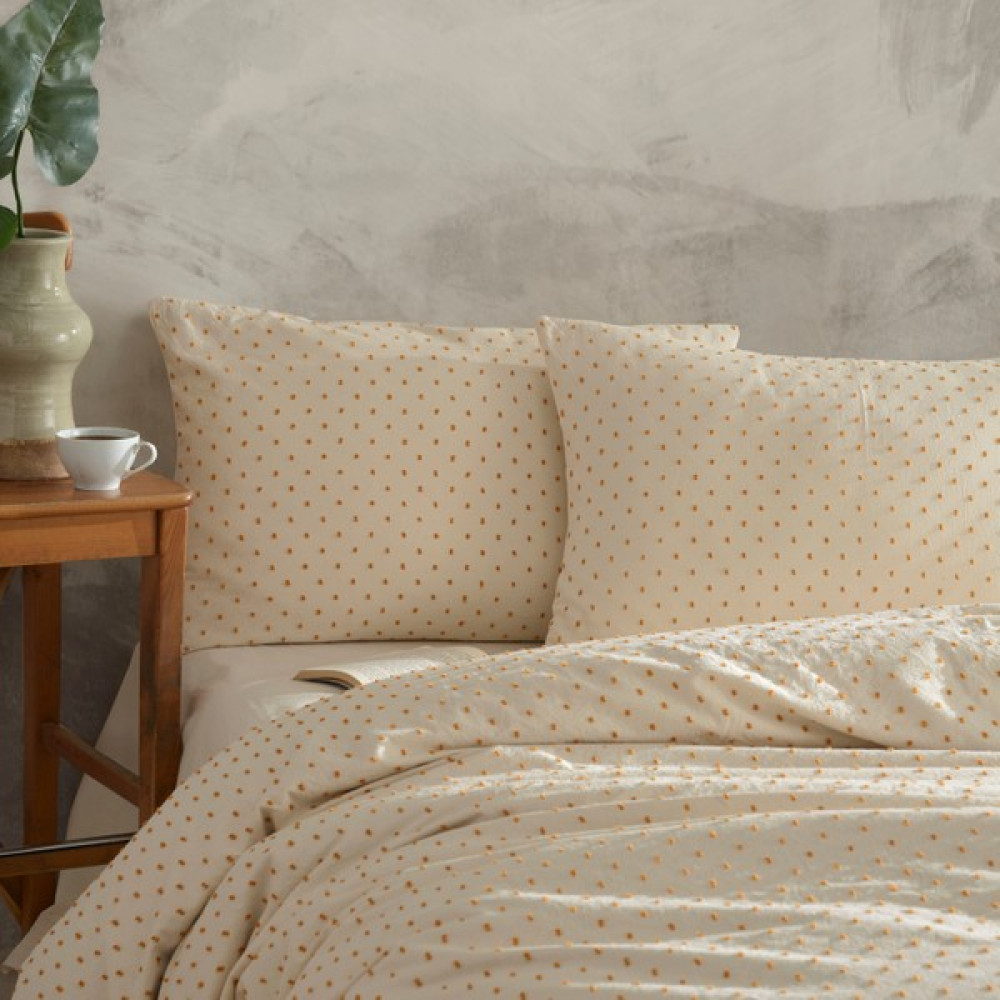 Macas Home Freya Orange %100 Pamuklu Yıkamalı Vintage Tek Kişilik Nevresim Takımı 160*220 Fryotkt - 160 x 220 cm - Bej - Turuncu Nevresim Takımı Fiyatı