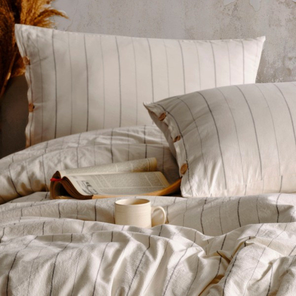 Macas Home Helen %100 Pamuklu Yıkamalı Yastık Kılıfı 2*50*70 - 2x50x70 - Ekru Yastık Kılıfı Fiyatı