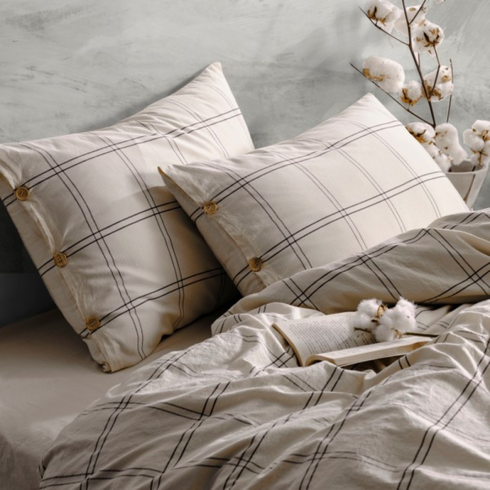 Macas Home Hera %100 Pamuklu Yıkamalı Yastık Kılıfı 2*50*70 - 2x50x70 - Ekru Yastık Kılıfı Fiyatı