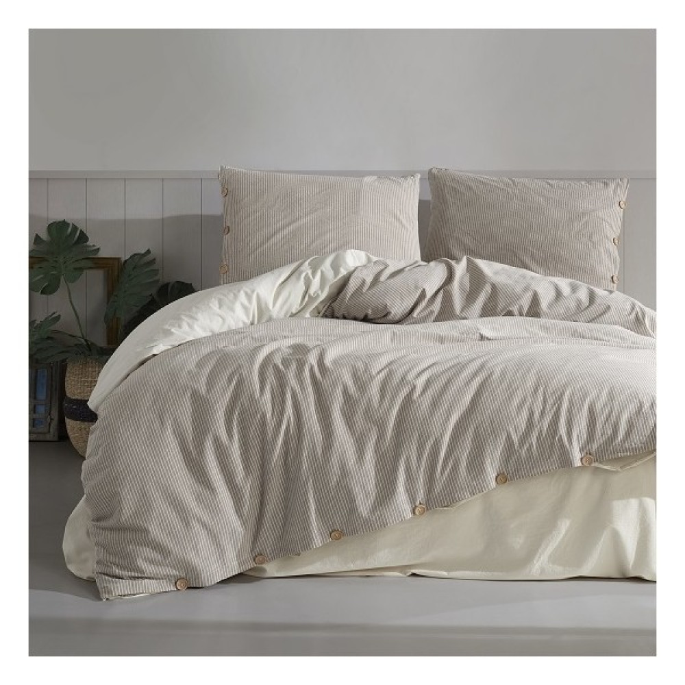 Macas Home Tezza Pamuklu Ipliği Boyalı Yıkamalı Tek Kişilik Nevresim Takımı 160*220 - Krem - 160 x 220 cm Nevresim Takımı Fiyatı