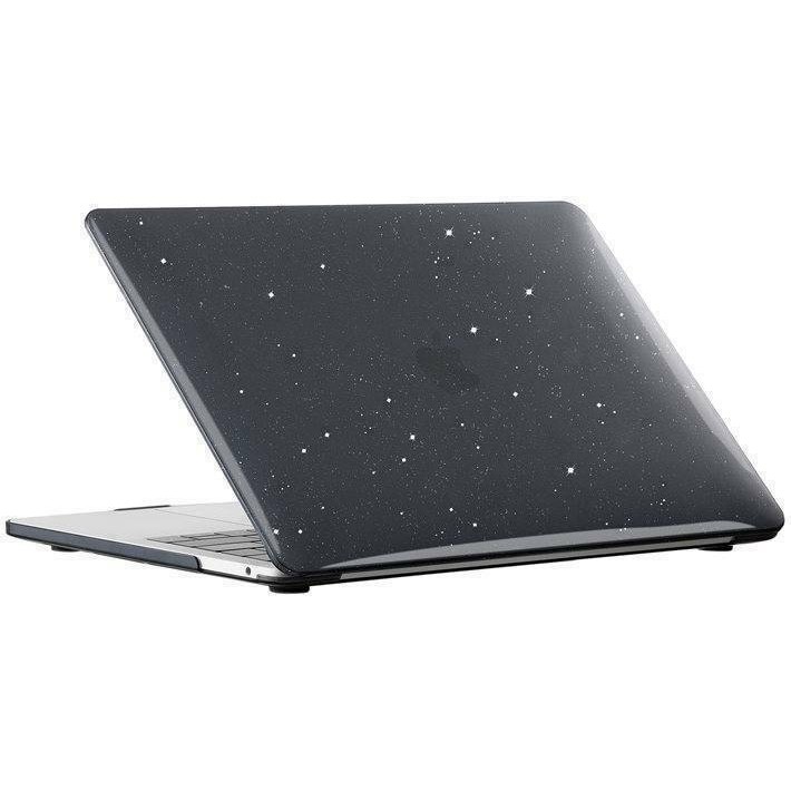 Macbook Air 13.6 2022 A2681 Uyumlu M2 - A3113 M3 Çipli Parlak Kristal Simli Şeffaf Kılıf Hardcase - Parlak Siyah Tablet Pc Aksesuarları Fiyatı