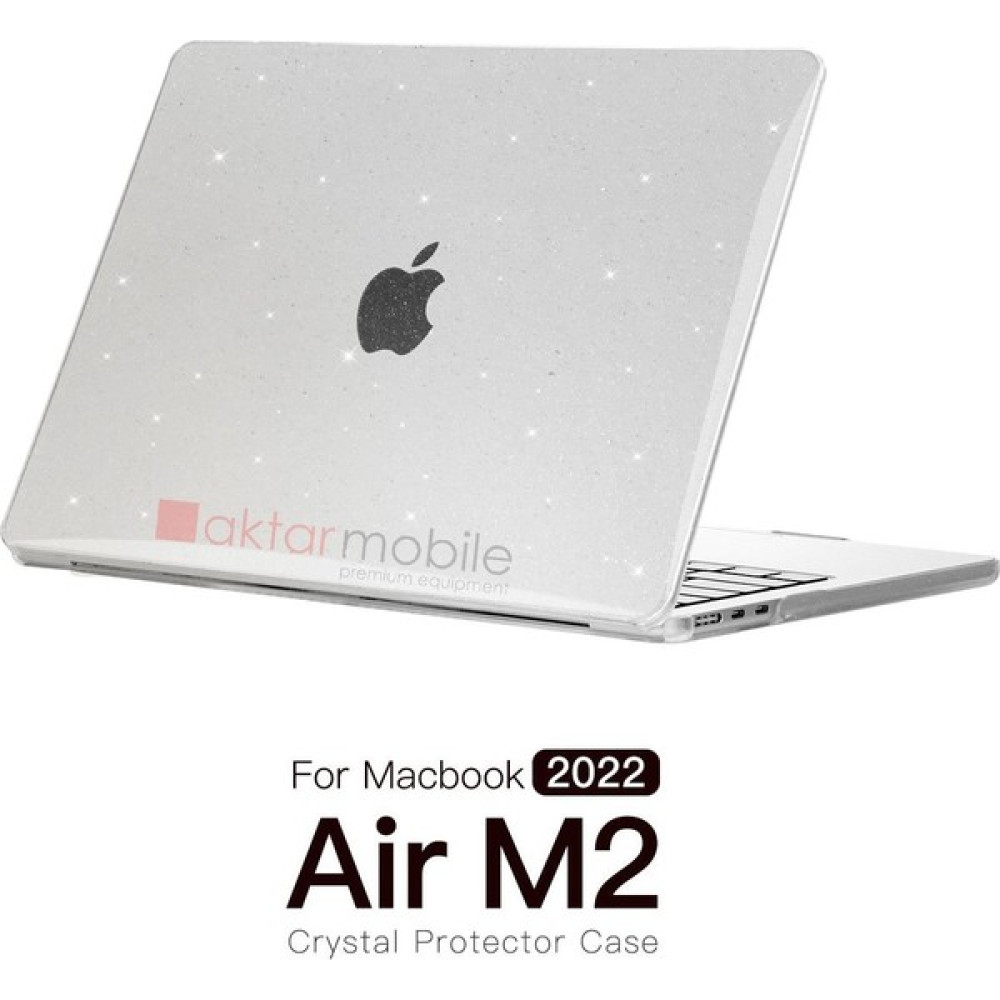 MacBook Air M2 13.6" 2022 A2681 Uyumlu Kılıf Simli Parlak Koruyucu Kapak Yaldızlı Hava Kanallı - Air M2 13.6 - A2681 - Simli Şeffaf Tablet Pc Aksesuarları Fiyatı