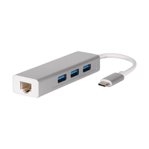 Macbook Uyumlu Type-C™ Usb3.1 To 3* USB 3.0 1000 Mbps Gigabit Ethernet RJ45 Çevirici Hub Adaptör.Gri - Açık Gri Bilgisayar Çevirici ve Adaptörü Fiyatı