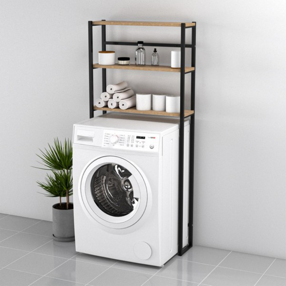 Macco Mobilya Banyo Dolabı Çamaşır Makinesi Dolabı Banyo Rafı Çamaşır Makina Üstü Dolap Banyo Düzenleyici - Siyah Banyo Dolabı / Mobilyası Fiyatı